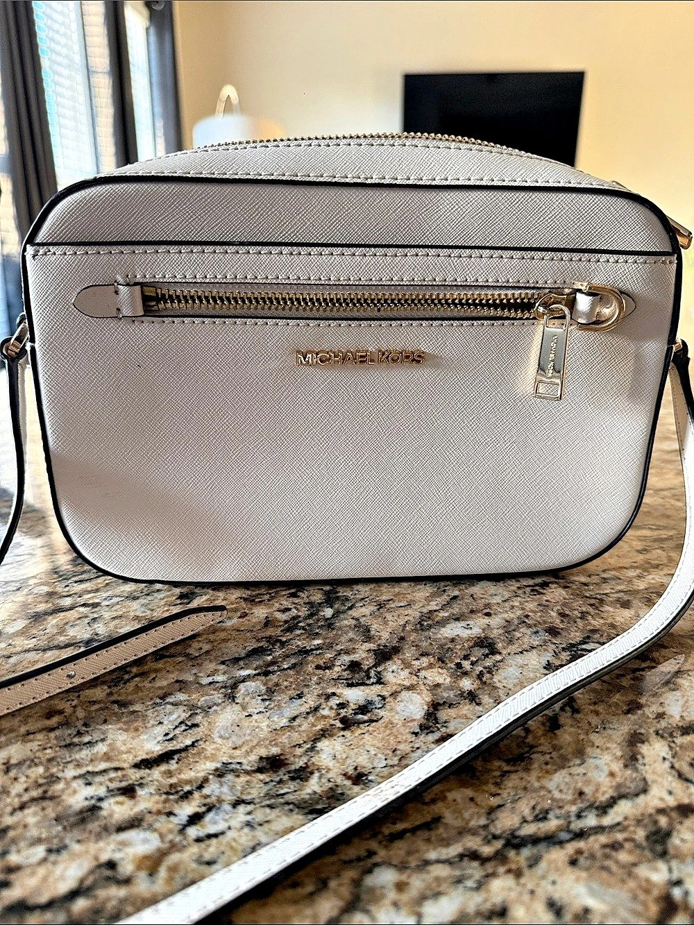 Michael Kors Jet Set Travel Extra Small Saffiano Leather Dome Crossbody Bag